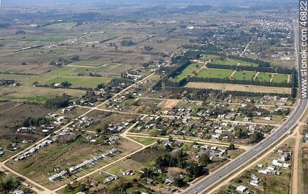 Route 102 from the sky. Colonia Nicolich. - Department of Canelones - URUGUAY. Photo #46822