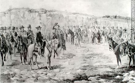 Artigas en la Calera de las Huérfanas. 9 de abril de 1811. -  - URUGUAY. Foto No. 47965