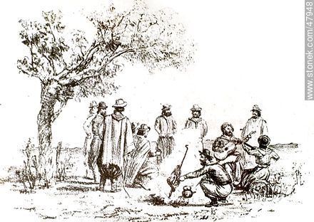 Escena de campo en el siglo XIX -  - URUGUAY. Foto No. 47948