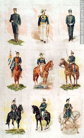 Uniformes militares en el siglo XIX -  - URUGUAY. Foto No. 47937
