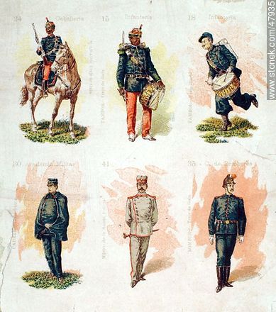 Uniformes militares en el siglo XIX -  - URUGUAY. Foto No. 47935