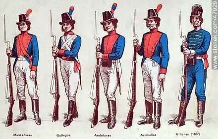 Military uniforms in South America. XIX century. -  - URUGUAY. Foto No. 47929