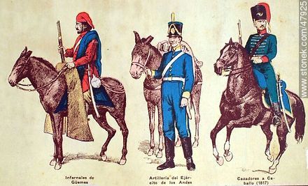 Uniformes militares en América del Sur en el siglo XIX -  - URUGUAY. Foto No. 47925