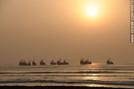Fishing boats at sunset on the Arica Coast - Chile - Others in SOUTH AMERICA. Photo #49872