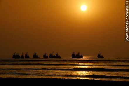 Fishing boats at sunset on the Arica Coast - Chile - Others in SOUTH AMERICA. Photo #49871