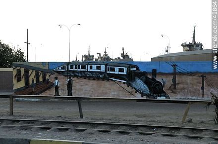 Pintura sobre muro de un ferrocarril - Chile - Otros AMÉRICA del SUR. Foto No. 49864