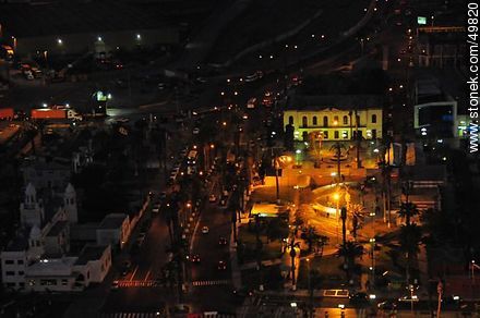 Aerial night view from the Morro de Arica. Lira Ave. and Parque Vicuña Mackenna - Chile - Others in SOUTH AMERICA. Photo #49820