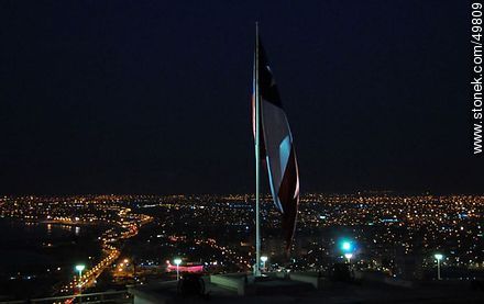 Chilean flag illuminated at night - Chile - Others in SOUTH AMERICA. Photo #49809