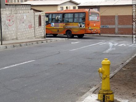 Hydrant and buses on the streets of Arica - Chile - Others in SOUTH AMERICA. Photo #49933