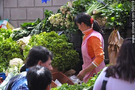 Joven vendedora de hortalizas en el Agro - Chile - Otros AMÉRICA del SUR. Foto No. 50019