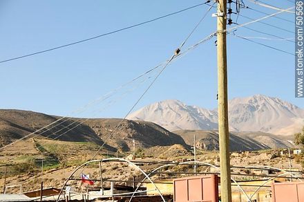 Poste de tendido eléctrico en Putre - Chile - Otros AMÉRICA del SUR. Foto No. 50566