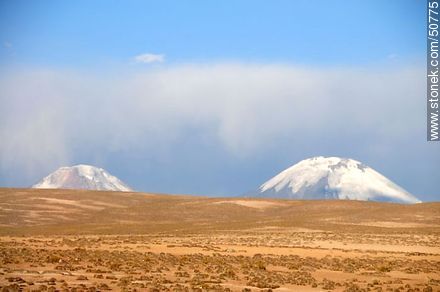 Top of volcanoes Parinacota and Pomerape. - Chile - Others in SOUTH AMERICA. Photo #50775