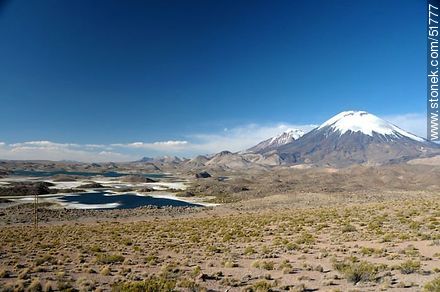 Volcano Parinacota and Cotacotani lagoons - Chile - Others in SOUTH AMERICA. Photo #51777