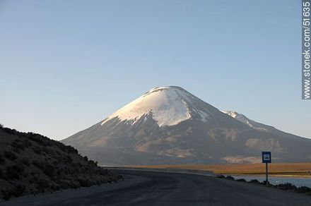 Parinacota volcano at sunset. Lake Chungará. - Chile - Others in SOUTH AMERICA. Photo #51635