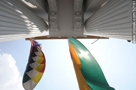 Columns and Bolivian and Aymara flags - Bolivia - Others in SOUTH AMERICA. Photo #52181