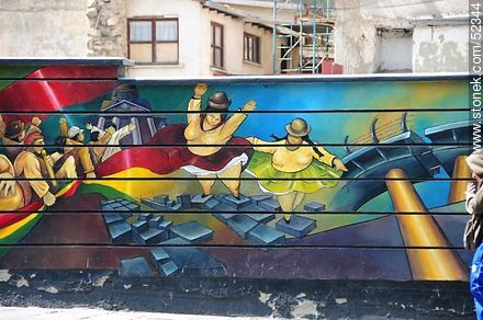 Grafiti frente al Palacio Consistorial. Gobierno Municipal de La Paz. Alcaldía. Calle Mercado. - Bolivia - Otros AMÉRICA del SUR. Foto No. 52344