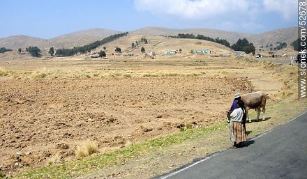 Granjeros bolivianos al costado del camino. - Bolivia - Otros AMÉRICA del SUR. Foto No. 52678