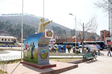 Tiquina. Monument to Don Eduardo Abaroa, hero of the Pacific War. March 23, 1879. Department of Litoral. - Bolivia - Others in SOUTH AMERICA. Photo #52653