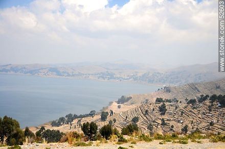 Cultivated zones on the slopes of the mountains of Lake Titicaca - Bolivia - Others in SOUTH AMERICA. Photo #52603