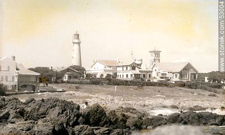 Antigua imagen de la península de Punta del Este, el faro y la Iglesia - Punta del Este y balnearios cercanos - URUGUAY. Foto No. 53004