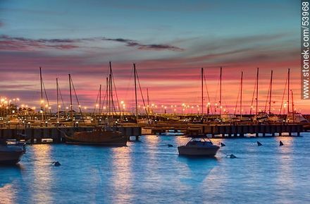 Colors of the sunset at the port of Punta del Este - Punta del Este and its near resorts - URUGUAY. Photo #53968