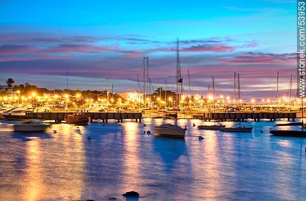 Colors of the sunset at the port of Punta del Este - Punta del Este and its near resorts - URUGUAY. Photo #53953