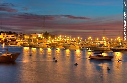 Colors of the sunset at the port of Punta del Este - Punta del Este and its near resorts - URUGUAY. Photo #53941