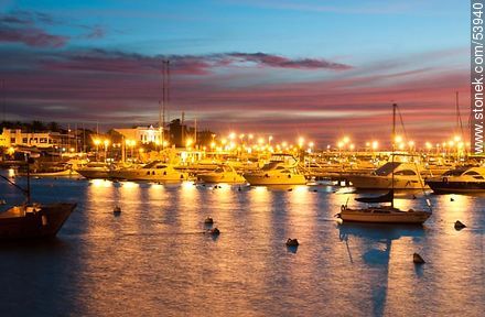 Colors of the sunset at the port of Punta del Este - Punta del Este and its near resorts - URUGUAY. Foto No. 53940