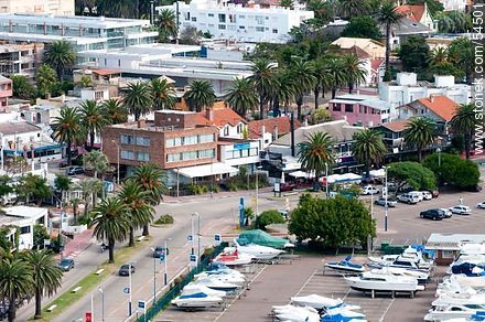 Artigas Rambla and El Foque Street. Yachts and boats on land. Restaurants. - Punta del Este and its near resorts - URUGUAY. Foto No. 54501
