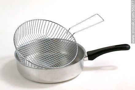 Cooking pan and fry strainer -  - MORE IMAGES. Photo #55277