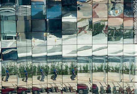 Multiple reflections in a glass-paneled -  - MORE IMAGES. Photo #55425