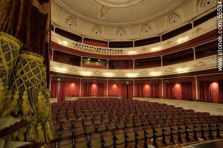 Bartolomé Macció Theatre. Part the curtains and audience. - San José - URUGUAY. Photo #55534