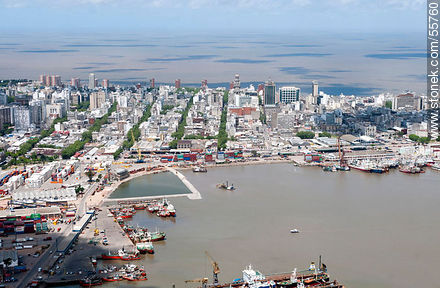 Expansion of the port (2013) and Downtown streets - Department of Montevideo - URUGUAY. Photo #55760