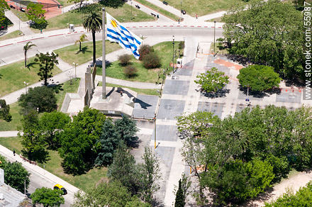 Aerial view of the Plaza de la Bandera - Department of Montevideo - URUGUAY. Foto No. 55987