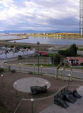 Plaza. View of the Beagle Channel. -  - ARGENTINA. Photo #56842