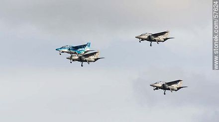 FMA IA 63 Formation of Argentine Air Force with the landing gear on - Department of Montevideo - URUGUAY. Photo #57624