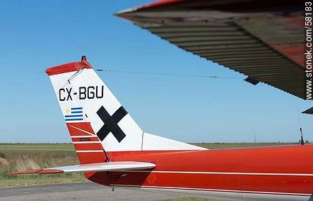 Tail of a training airplane in Melilla - Department of Montevideo - URUGUAY. Photo #58183