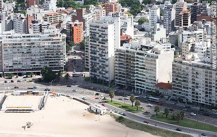Aerial view of the Rambla Rep. of Peru, Pocitos Beach - Department of Montevideo - URUGUAY. Foto No. 58373
