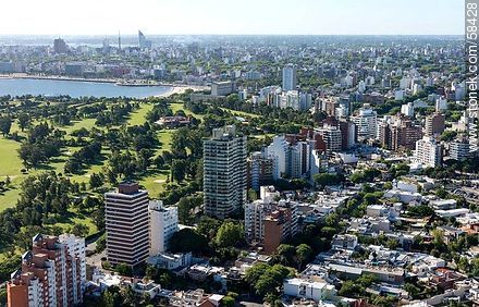 Aerial View of Golf Club, Artigas Boulevard buildings, street José Luis Zorrilla de San Martín - Department of Montevideo - URUGUAY. Photo #58428