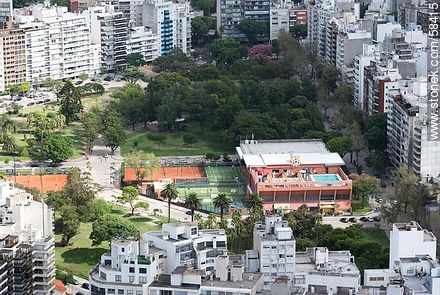 Vista aérea del Club Biguá en Villa Biarritz - Departamento de Montevideo - URUGUAY. Foto No. 58415