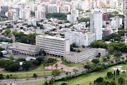 Aerial view of the Faculty of Engineering and Patria Tower - Department of Montevideo - URUGUAY. Photo #58405