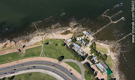 Aerial view of fishing clubs in Parque Rodo - Department of Montevideo - URUGUAY. Photo #58402