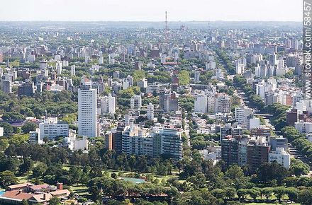 Aerial view of the Avenida Julio María Sosa and Bulevar Artigas - Department of Montevideo - URUGUAY. Photo #58457