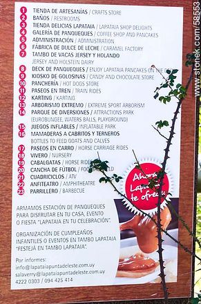 Tambo Lapataia. Map guide. - Department of Maldonado - URUGUAY. Foto No. 58553