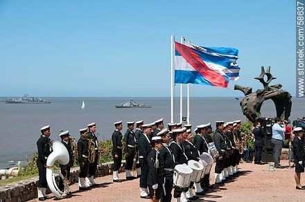 Día de la Armada (Navy Day) in its plaza in Punta Gorda.  Band - Department of Montevideo - URUGUAY. Photo #58637