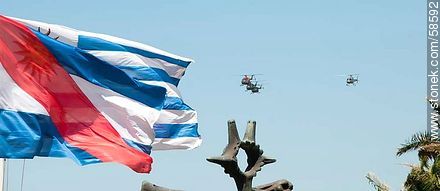 Día de la Armada (Navy Day) in its plaza in Punta Gorda. Navy helicopters - Department of Montevideo - URUGUAY. Photo #58592