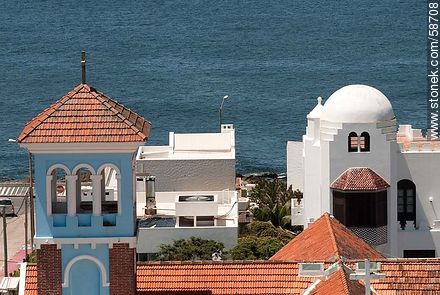 From the lighthouse of Punta del Este. Tower of the Church of the Candelaria.  - Punta del Este and its near resorts - URUGUAY. Photo #58708