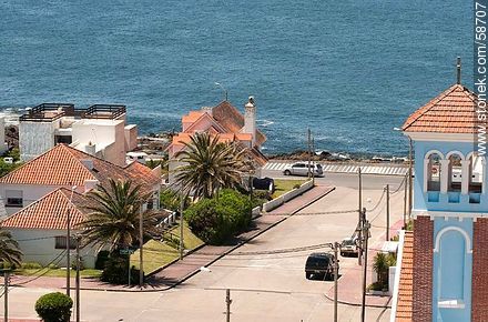 From the lighthouse of Punta del Este. Tower of the Church of the Candelaria.  - Punta del Este and its near resorts - URUGUAY. Photo #58707