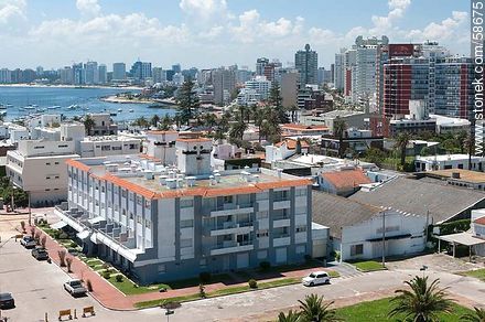 From the lighthouse of Punta del Este.  Roof with water hotel - Punta del Este and its near resorts - URUGUAY. Foto No. 58675