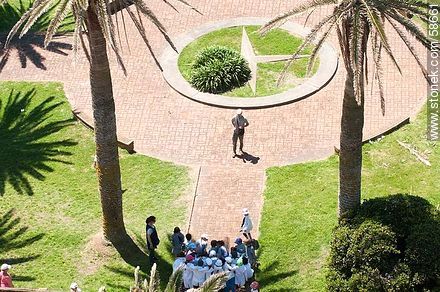 From the lighthouse of Punta del Este. Schoolchildren taking a photo in the square - Punta del Este and its near resorts - URUGUAY. Photo #58661